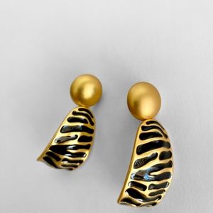 silverlià Trendy Fashion Retro Vintage Gold Animal Print Earrings Christmas